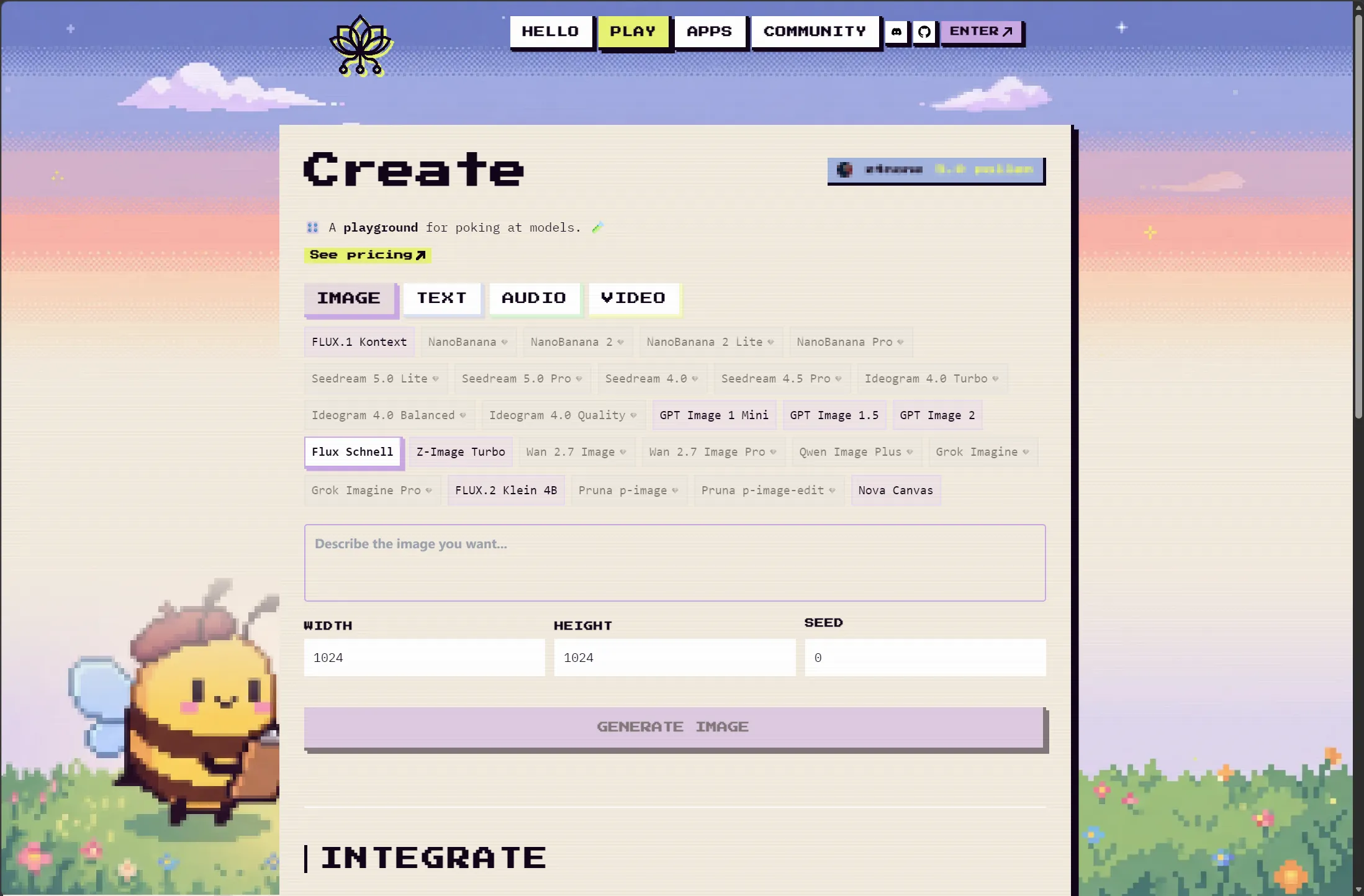 官网主页或 Play 生成界面:提示词输入与生成结果(建议文件名 screenshot-home.png,可兼作封面 cover.png)